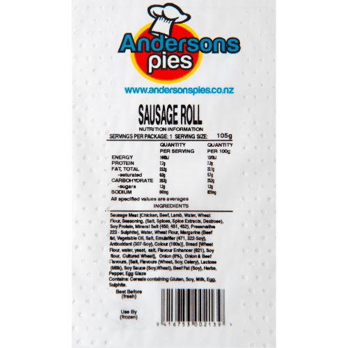 Andersons Pies Sausage Roll Pie 105 g