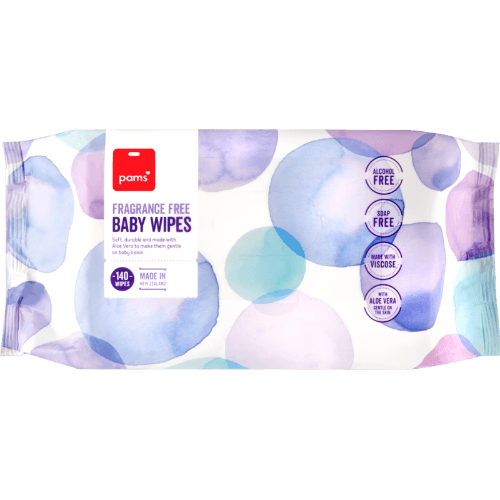 Pams Fragrance Free Baby Wipes 140 pack