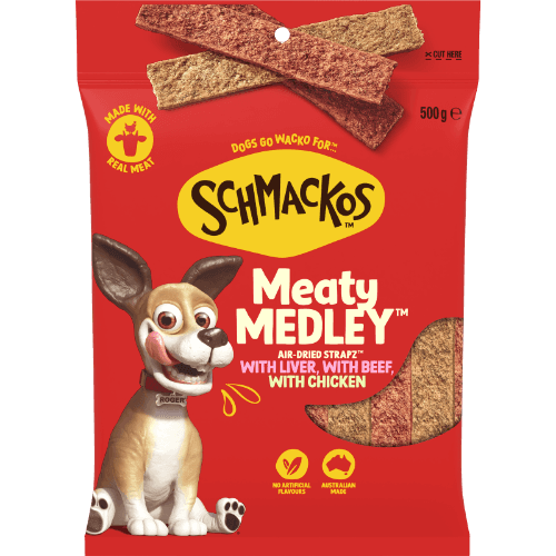 Schmackos Meaty Medley Air-Dried Strapz Dog Treats