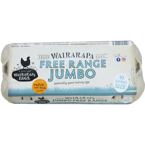 Wairarapa Eggs Free Range Jumbo Eggs 10 pack