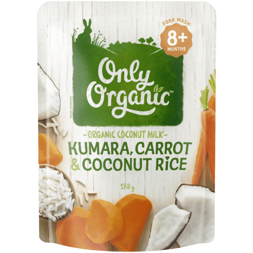 Only Organic Kumara Carrot & Coconut Rice 8+ Months