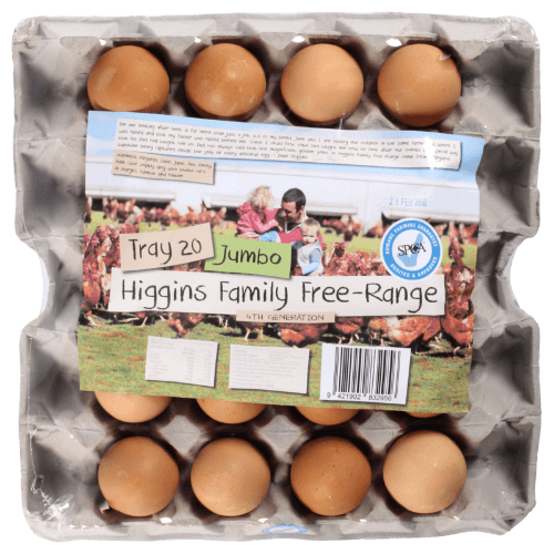 Higgins Family Free Range Jumbo Eggs 20 pack