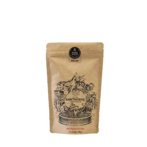 Hawthorne Coffee Roasters Swiss Water Decaffeinated Plunger Filter Grind Coffee 200 g