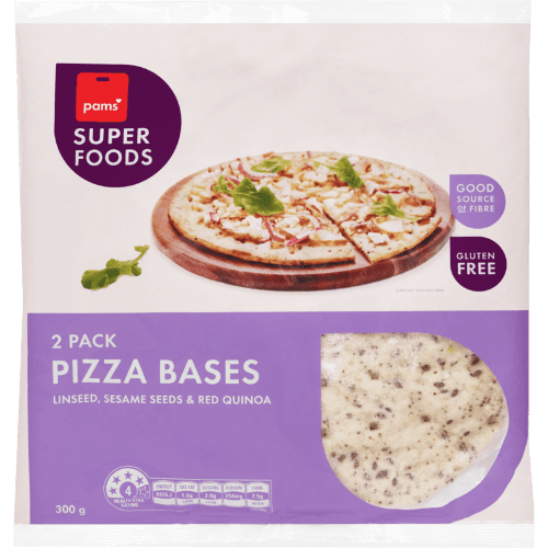 Pams Superfoods Linseed Sesame Seeds & Red Quinoa Pizza Bases
