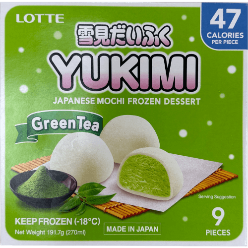Lotte Yukimi Green Tea Mochi Frozen Dessert
