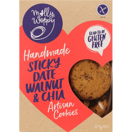 Molly Woppy Handmade Sticky Date Walnut & Chia Artisan Cookies