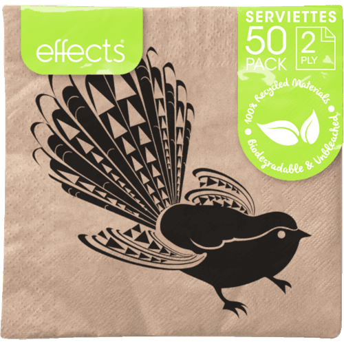 Effects Kiwiana Biodegradable & Unbleached Serviettes