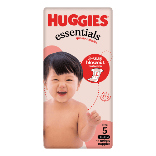 Huggies Essentials Nappies For Boys & Girls Size 5 13 -18kg