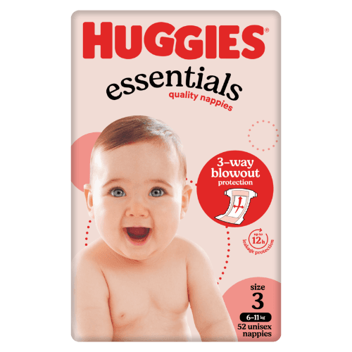 Huggies Essentials Nappies For Boys & Girls Size 3 6-11kg