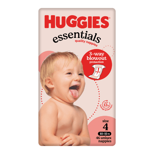 Huggies Essentials Nappies For Boys & Girls Size 4 10-15kg