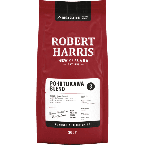 Robert Harris Pohutakawa Blend Plunger Filter Grind 100% Arabica Fresh Coffee 200 g