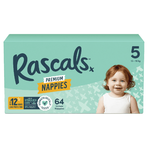 Rascals Premium Nappies Unisex Size 5 13-18kg Crawler