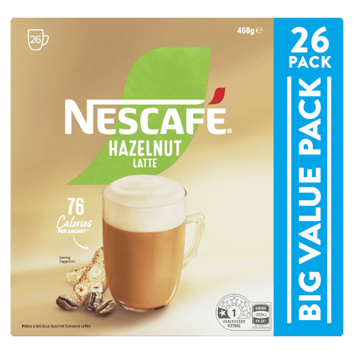 Nescafe Hazelnut Latte Coffee Sachets
