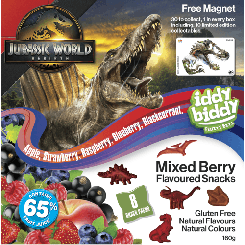 Iddy Biddy Jurassic World Mixed Berry Flavoured Snacks