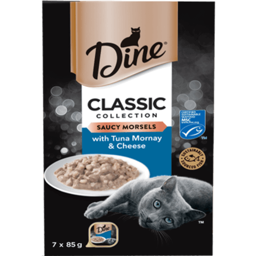Dine Classic Collection Saucy Morsels With Tuna Mornay & Cheese Wet Cat Food