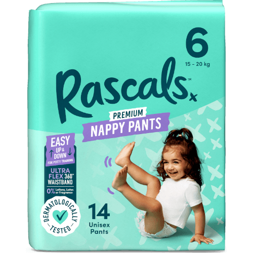Rascals Premium Nappy Pants Unisex Size 6 16+kg Junior
