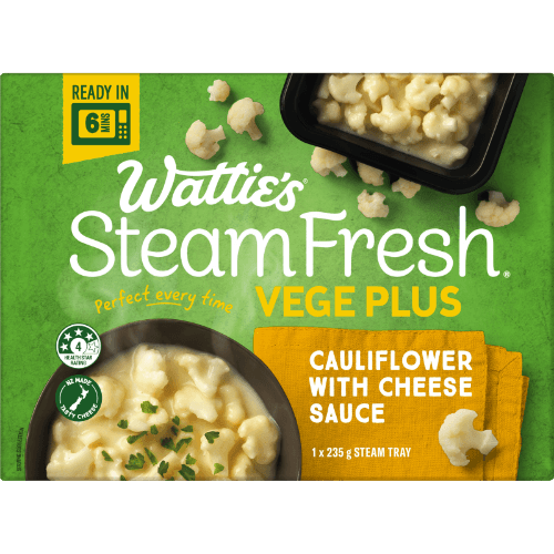 Wattie's Steam Fresh Cauliflower With Cheese Sauce Vege Plus 235 g