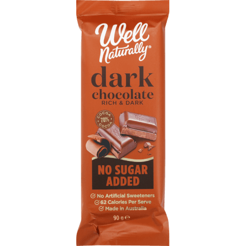 Well Naturally No Sugar Added Rich & Dark Chocolate Block