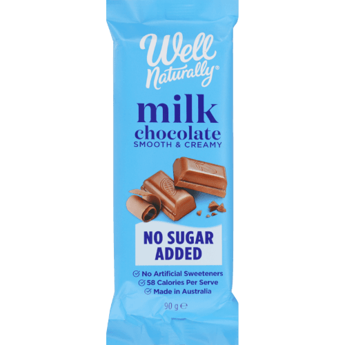 Well Naturally No Sugar Added Smooth & Creamy Milk Chocolate Block