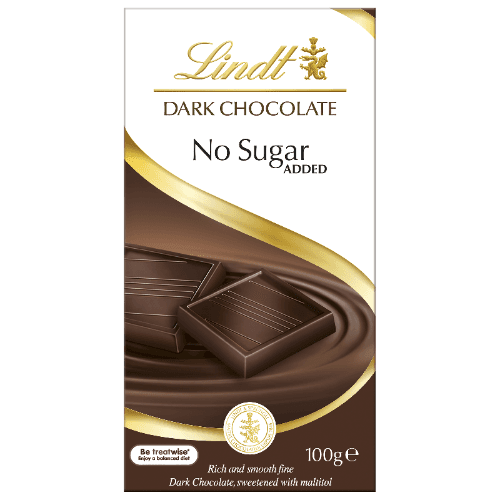 Lindt Dark Chocolate No Sugar Added Chocolate Block