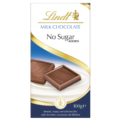 Lindt Milk Chocolate No Sugar Added Chocolate Block