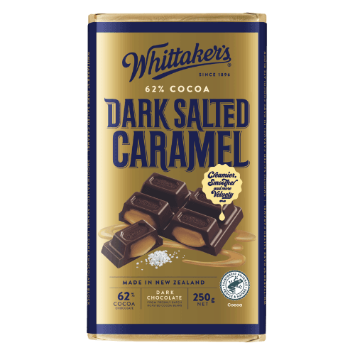 Whittaker's Dark Salted Caramel 62% Cocoa Dark Chocolate Block