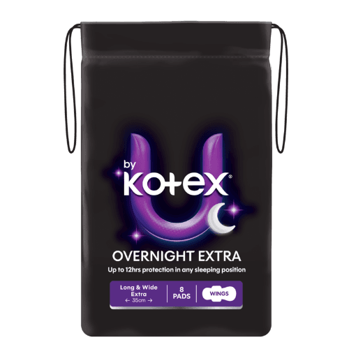 U By Kotex Overnight Extra Long Pads With Wings
