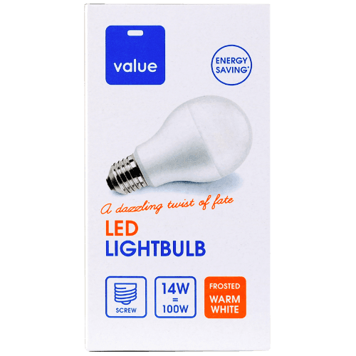 Value Led 14W Frosted Warm White Bulb