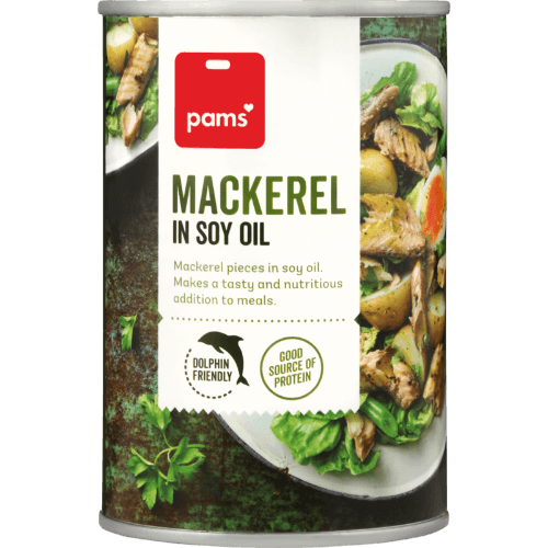 Pams Mackerel In Soy Oil 425 g