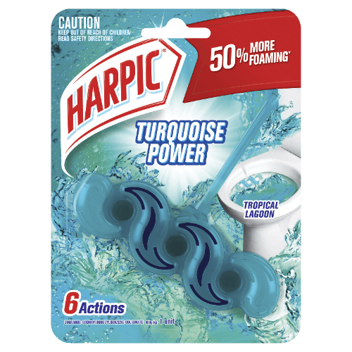 Harpic Turquoise Power Tropical Lagoon Toilet Block Cleaner