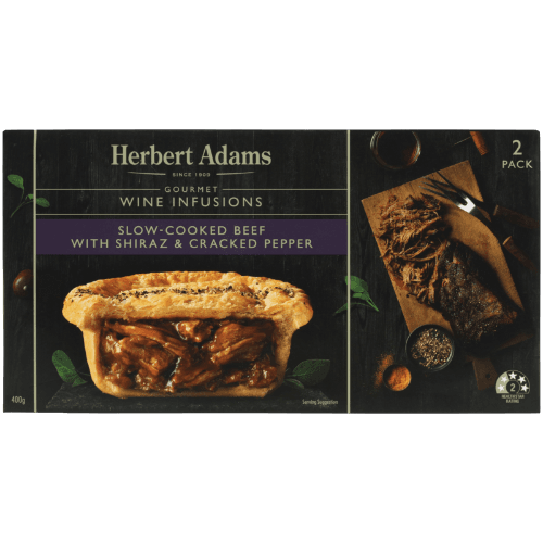 Herbert Adams Slow-Cooked Beef With Shiraz & Cracked Pepper Pies