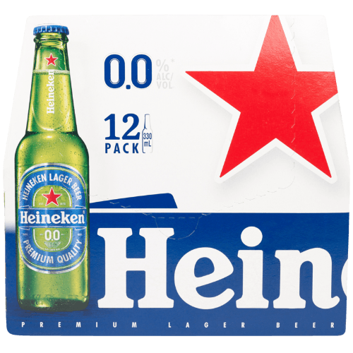Heineken 0.0% Alcohol Free Lager Beer Bottles