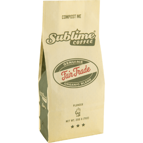 Sublime Coffee Fair Trade Organic Blend Plunger Coffee 200 g