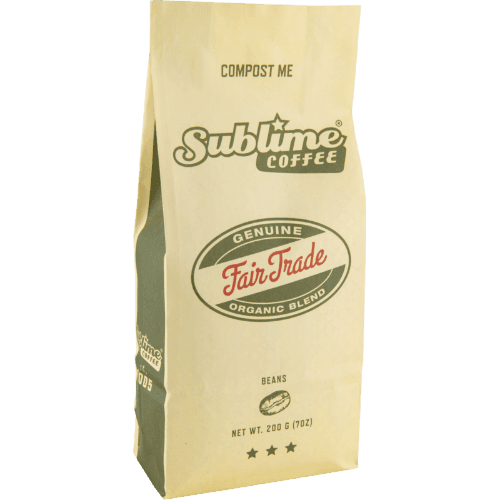 Sublime Coffee Fair Trade Organic Blend Coffee Beans 200 g