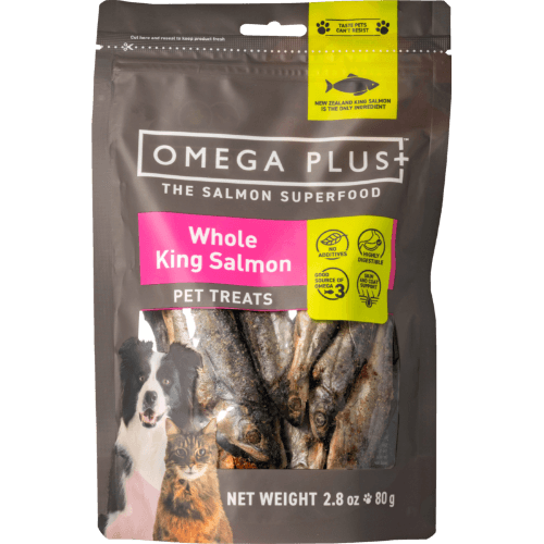 Omega Plus Freeze Dried Pet Treats Whole King Salmon 80 g