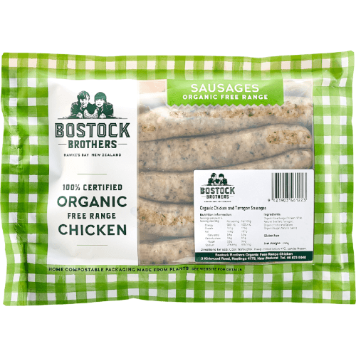 Bostock Brothers 100% Certified Organic Free Range Chicken Sausages
