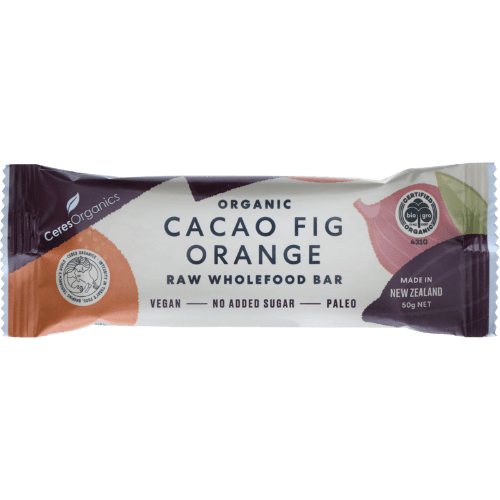Ceres Organics Organic Cacao Fig Orange Raw Wholefood Bar