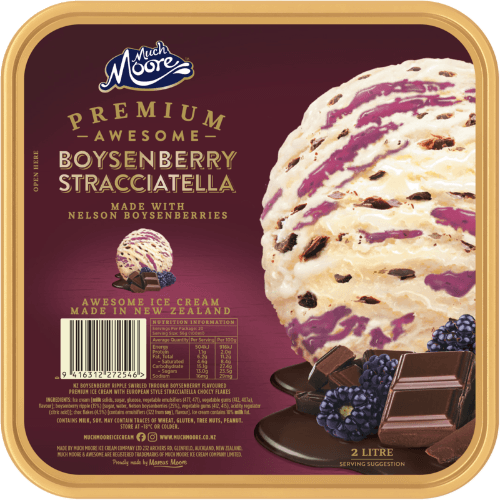 Much Moore Premium Boysenberry Stracciatella Ice Cream