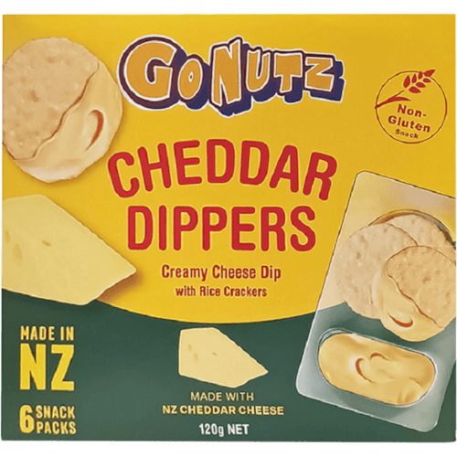 Gonutz Cheddar Dippers With Rice Crackers