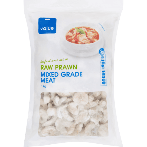 Value Raw Prawn Mixed Grade Meat 1 kg