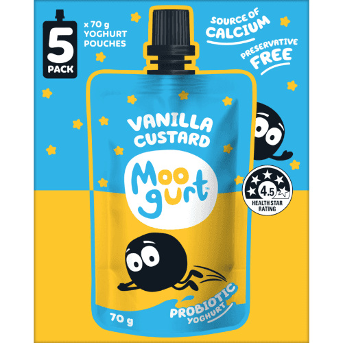 Moogurt Vanilla Custard Probiotic Yoghurt Pouch