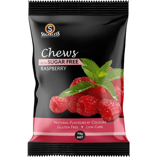Sugarless Confectionery Raspberry Chews 99.5% Sugar Free