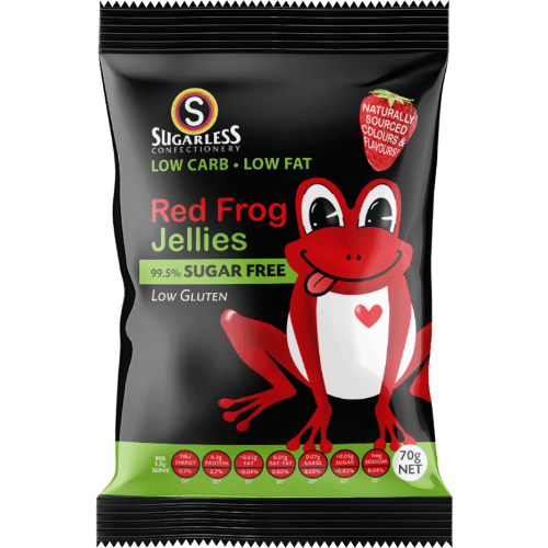 Sugarless Confectionery Red Frog Jellies 99.5% Sugar Free