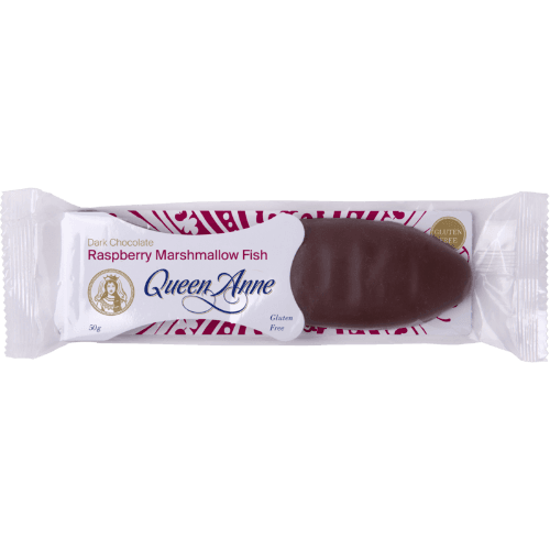 Queen Anne Dark Chocolate Raspberry Marshmallow Fish