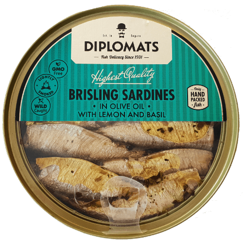 Diplomats Brisling Sardines With Lemon & Basil