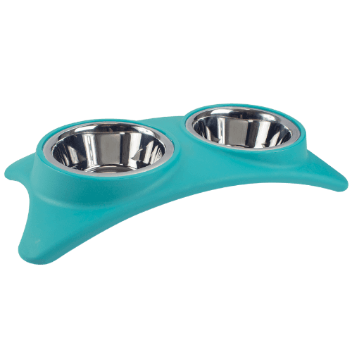 Effects Twin Pet Bowl Plastic/Stainless Assorted Colours