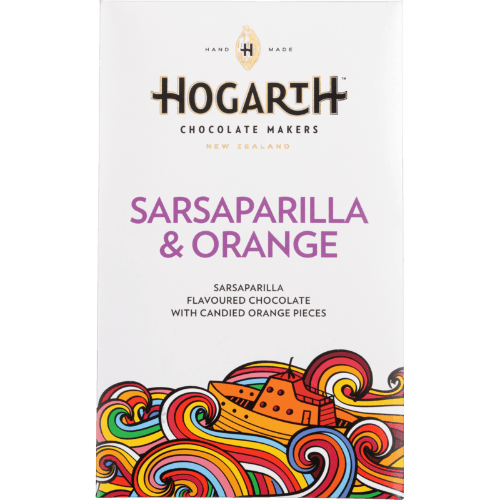 Hogarth Craft Chocolate Sarsaparilla & Orange Flavoured Chocolate Bar