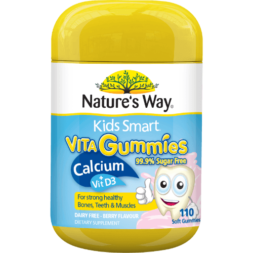 Natures Way Kids Smart Vita Gummies Calcium + Vit D3 Berry Flavour Pastilles 110 pack