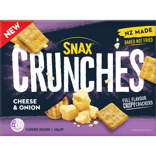 Snax Crunches Cheese & Onion Crispy Crackers