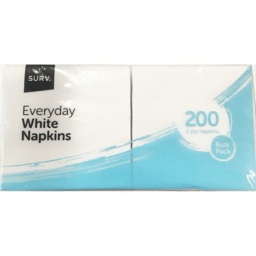 Surv Everyday White 1ply Lunch Napkins
